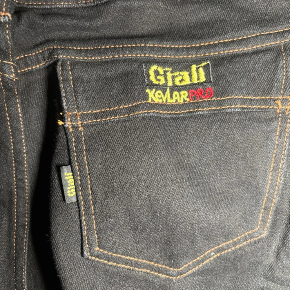 Giali Italy Motorcycle Riding Jeans Black Padded Armor 2100 TIBA Mens 36 52 - Picture 14 of 16